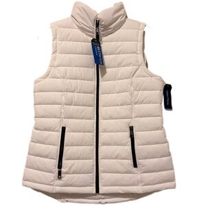 Nautica Winter White Stretch Puffer‎ Vest Jacket Women’s Medium NWT | Quilted
